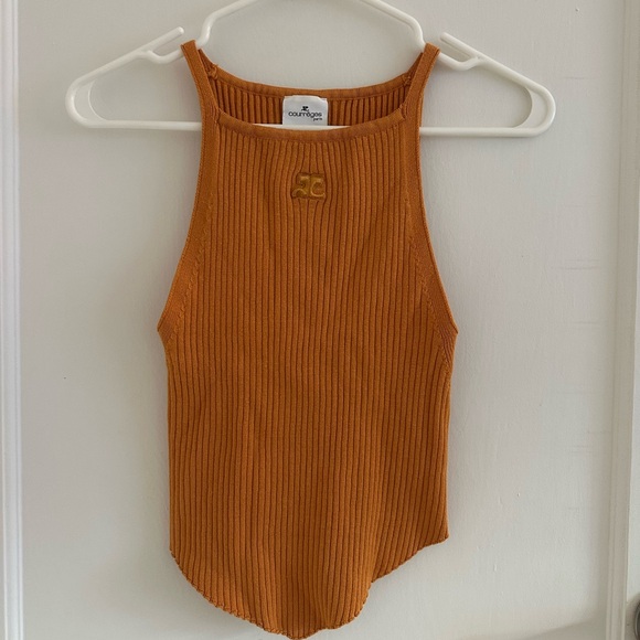 Burnt Orange Ribbed Tank Top - Picture 1 of 7